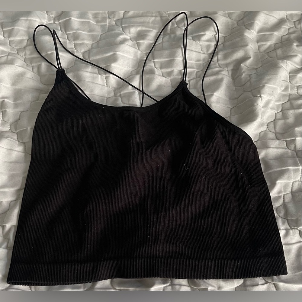 No Boundaries Black Backless Crop Camisole